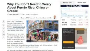 Screenshot of article: Why you don't need to worry about Puerto Rico
