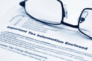 Tax information mail in envelope