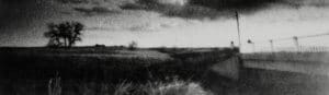 black and white landscape and bridge