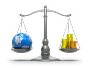 Earth and money scale