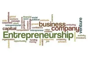 entrepreneurship word cloud concept isolated on white
