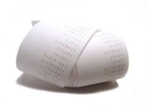rolled up receipt