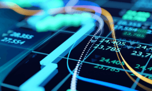 Close up of stock market graph