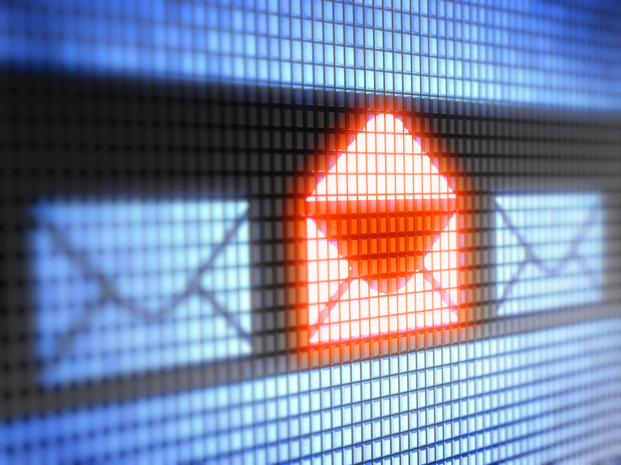 Illuminated you have mail icon stock photo